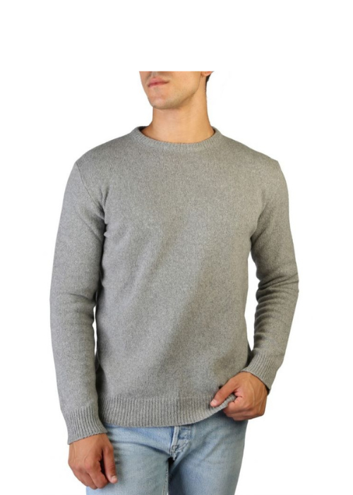 Men's Crew Neck Sweater Regenerated Cashmere Fineness 7-2