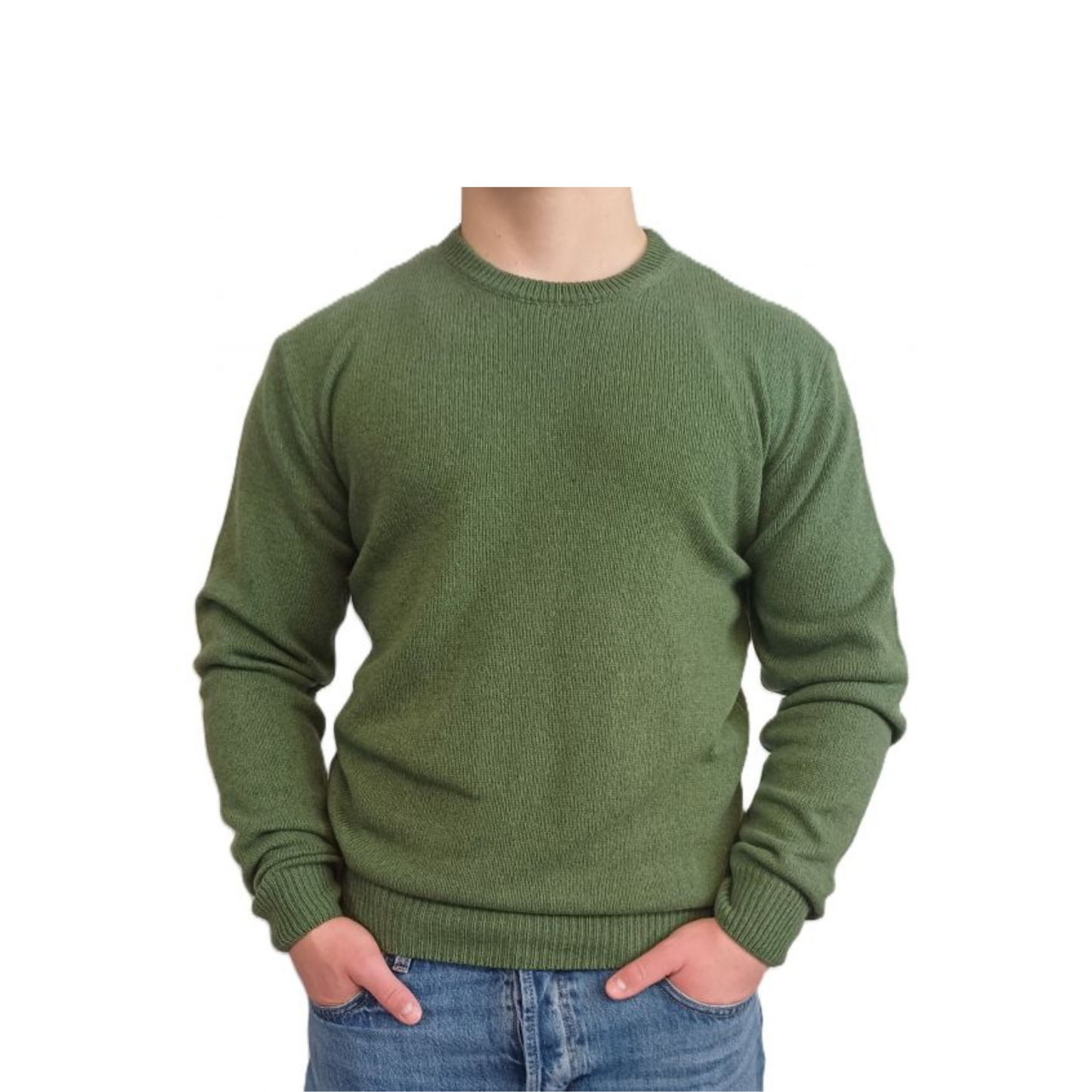 Men's Crew Neck Sweater Regenerated Cashmere Fineness 7-15
