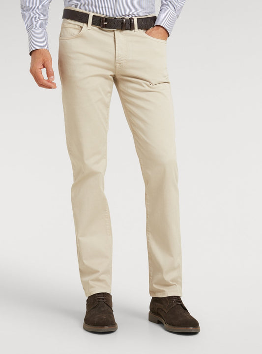 Pantalone 5 tasche in gabardine di cotone-0