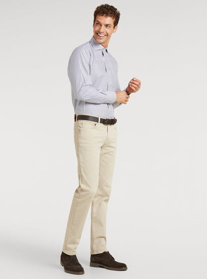 Pantalone 5 tasche in gabardine di cotone-1