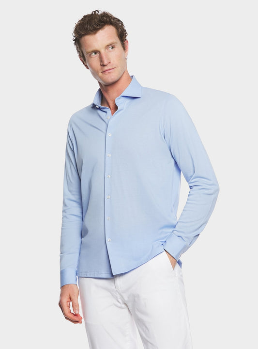 Polo camicia in cotone piquet-0