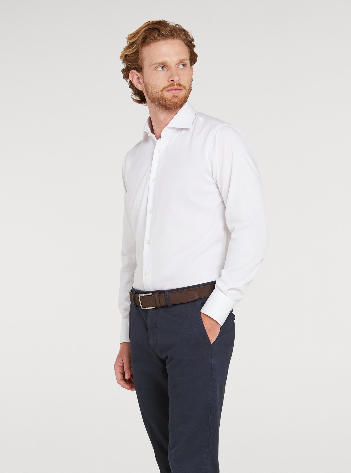 Camicia Oxford in cotone collo francese.-2