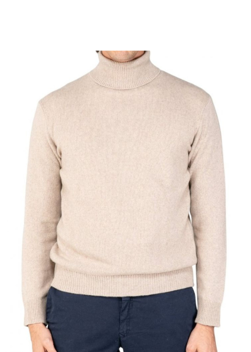Men's High Neck Sweater Regenerated Cashmere Fineness 7-2