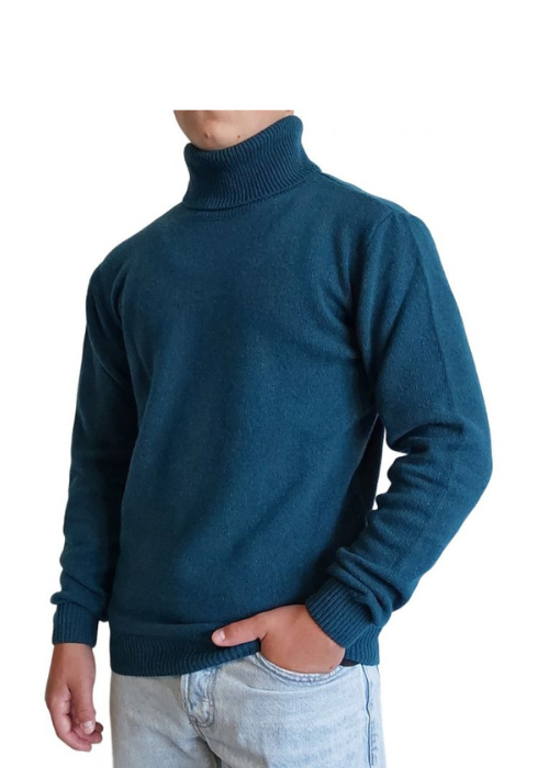 Men's High Neck Sweater Regenerated Cashmere Fineness 7-0