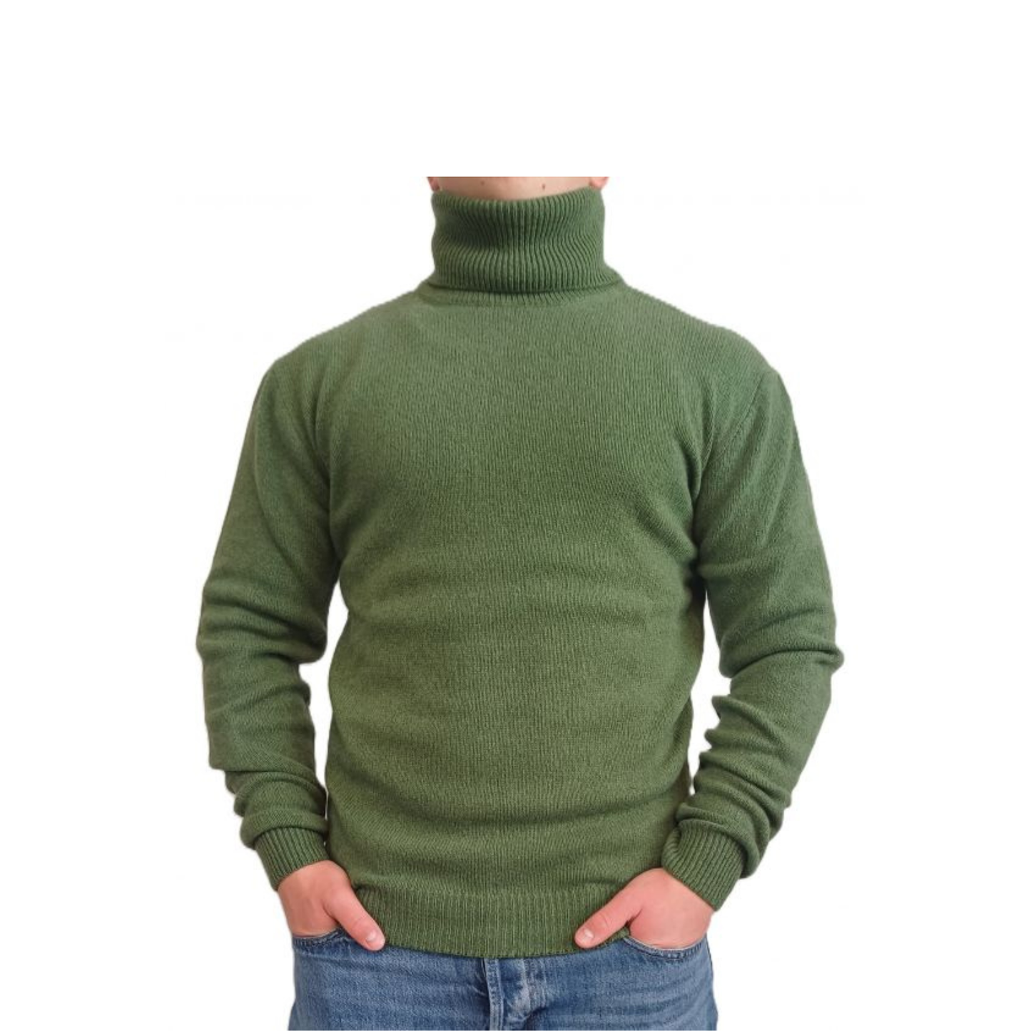 Men's High Neck Sweater Regenerated Cashmere Fineness 7-11