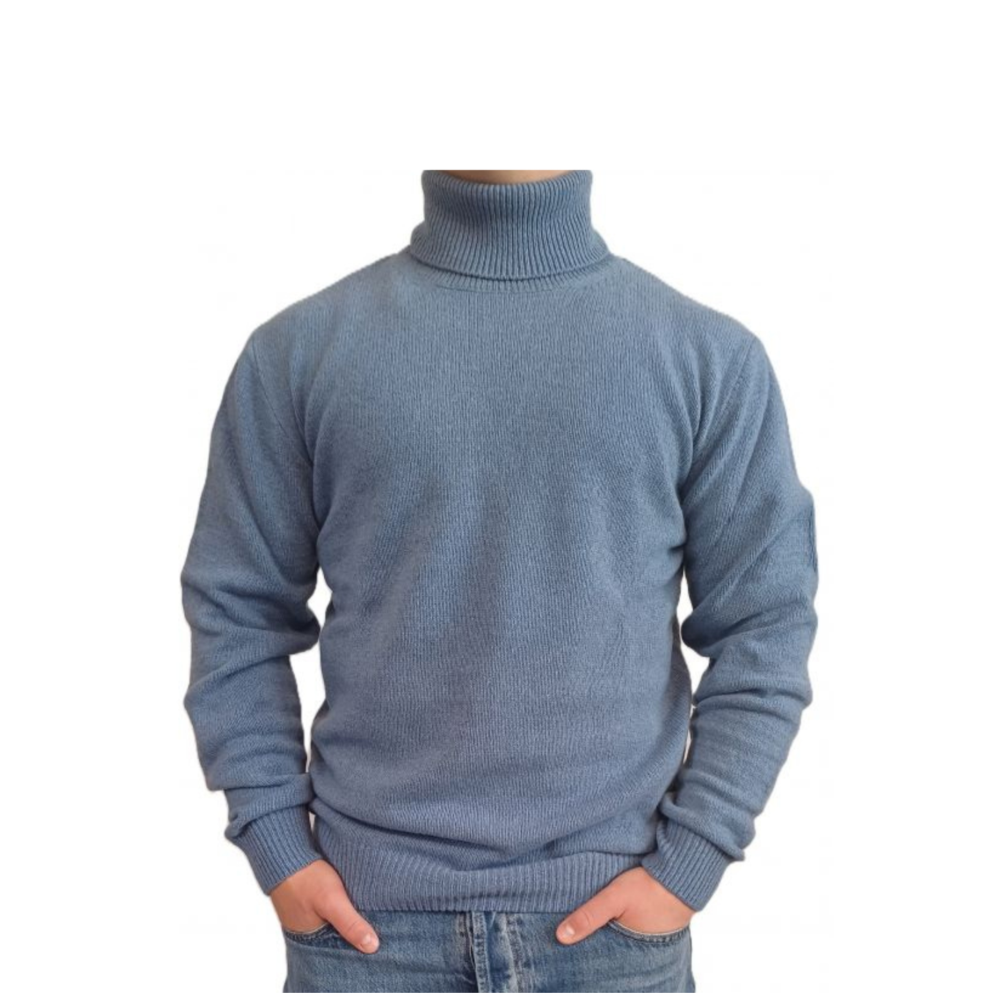 Men's High Neck Sweater Regenerated Cashmere Fineness 7-5