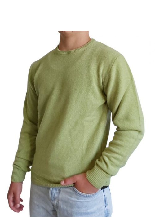 Men's Crew Neck Sweater Regenerated Cashmere Fineness 7-12