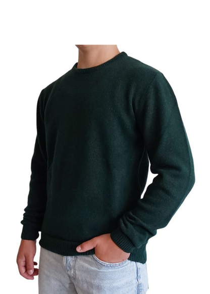 Men's Crew Neck Sweater Regenerated Cashmere Fineness 7-13