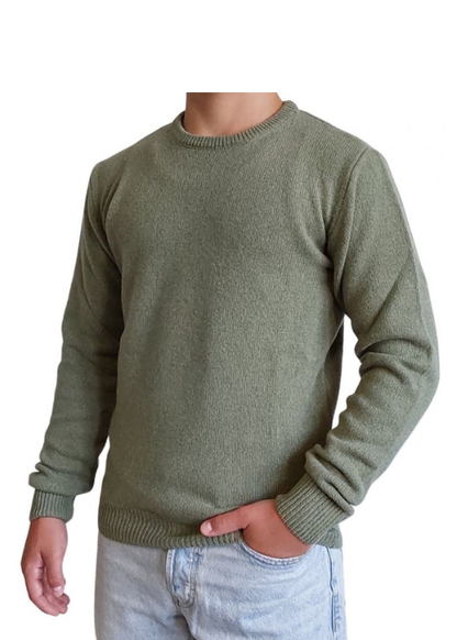 Men's Crew Neck Sweater Regenerated Cashmere Fineness 7-14