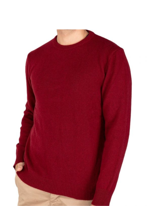 Men's Crew Neck Sweater Regenerated Cashmere Fineness 7-9