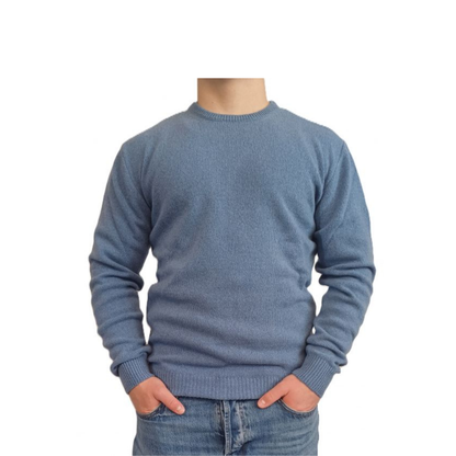 Men's Crew Neck Sweater Regenerated Cashmere Fineness 7-5